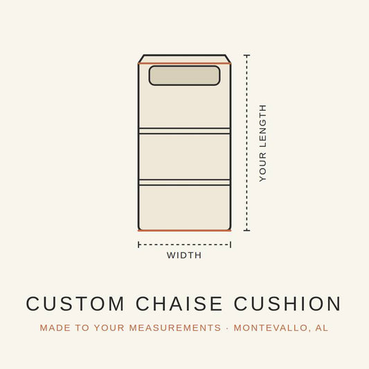 Custom chaise lounge cushion made to your measurements