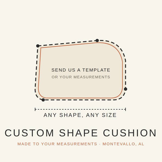 Custom shape cushion made from your template or measurements
