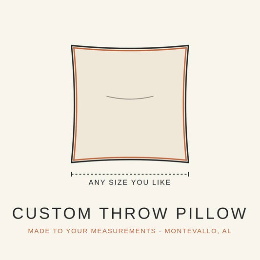 Custom throw pillow made to your measurements