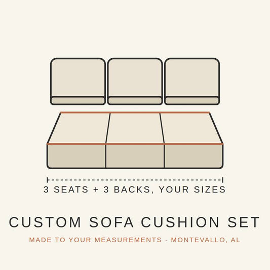Custom sofa cushion set made to your measurements